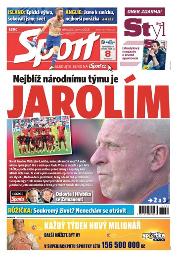 Obálka e-magazínu Sport 29.6.2016