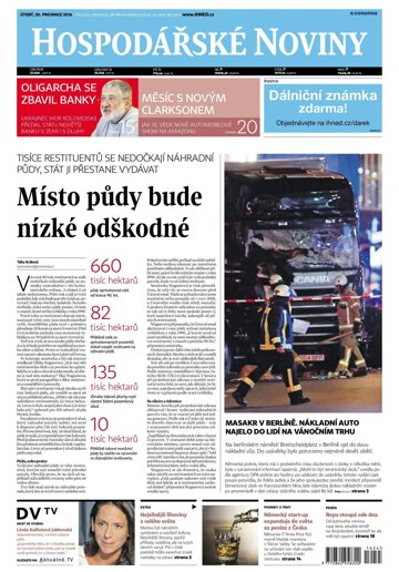 Obálka e-magazínu Hospodářské noviny 245 - 20.12.2016