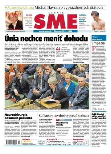 Obálka e-magazínu SME 17.1.2019