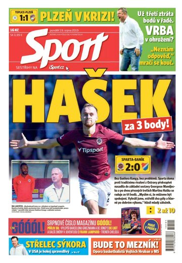 Obálka e-magazínu Sport 19.8.2019