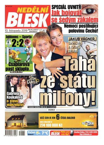 Obálka e-magazínu Nedělní Blesk 10.11.2019