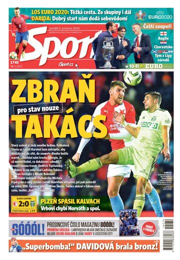 Obálka e-magazínu Sport 2.12.2019
