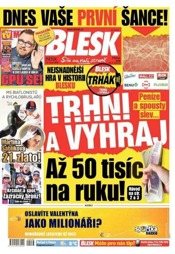 Obálka e-magazínu Blesk 14.2.2020