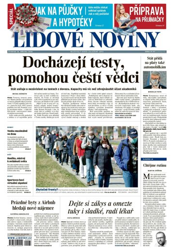 Obálka e-magazínu Lidové noviny 26.3.2020