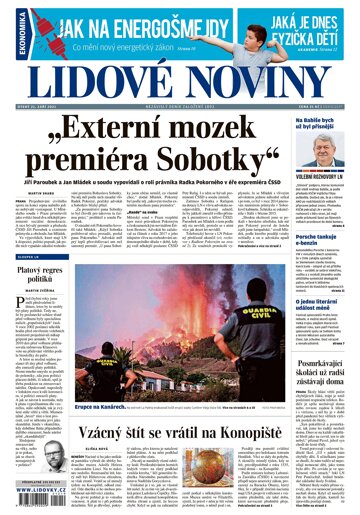 Obálka e-magazínu Lidové noviny 21.9.2021