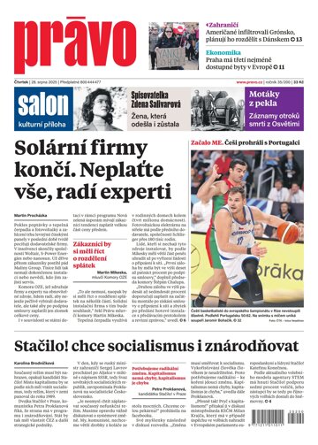 Obálka e-magazínu Deník Právo 28.8.2025