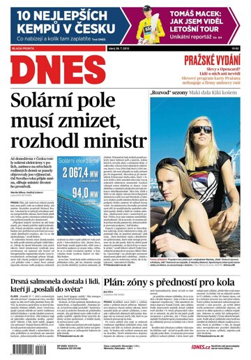 Obálka e-magazínu MF Dnes 28.7.2015