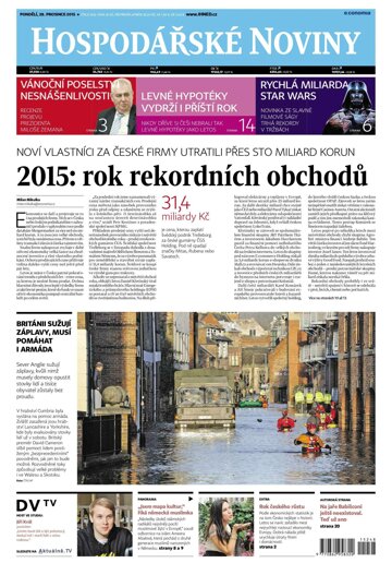 Obálka e-magazínu Hospodářské noviny 248 - 28.12.2015