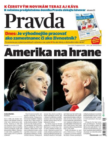 Obálka e-magazínu Pravda 8. 11. 2016