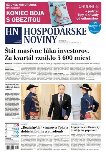 Obálka e-magazínu Hospodárske noviny 13.04.2017