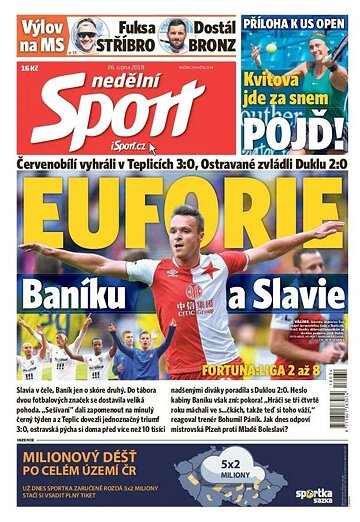 Obálka e-magazínu Nedělní Sport 26.8.2018
