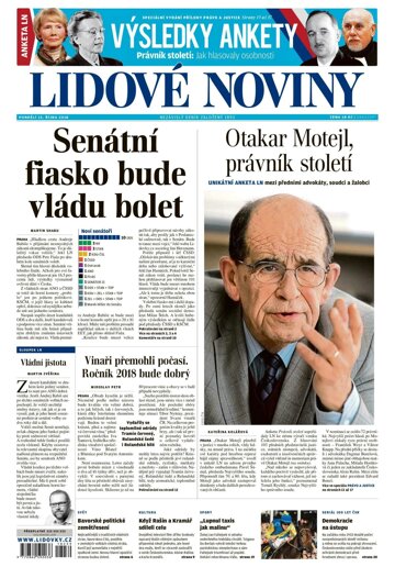 Obálka e-magazínu Lidové noviny 15.10.2018