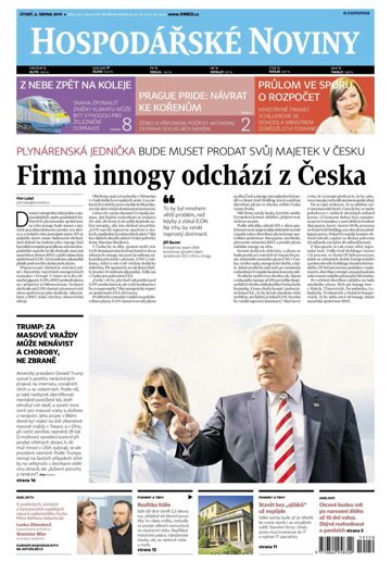 Obálka e-magazínu Hospodářské noviny 150 - 6.8.2019