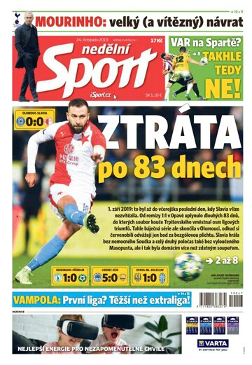Obálka e-magazínu Nedělní Sport 24.11.2019