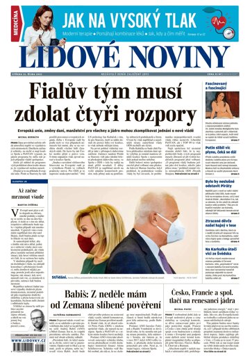 Obálka e-magazínu Lidové noviny 13.10.2021