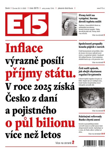 Obálka e-magazínu E15 29.9.2022