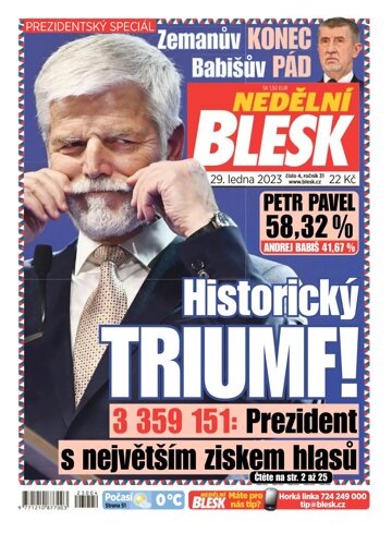 Obálka e-magazínu Nedělní Blesk 29.1.2023