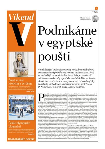 Obálka e-magazínu Hospodářské noviny - příloha Víkend 036 - 20.2.2026 Víkend