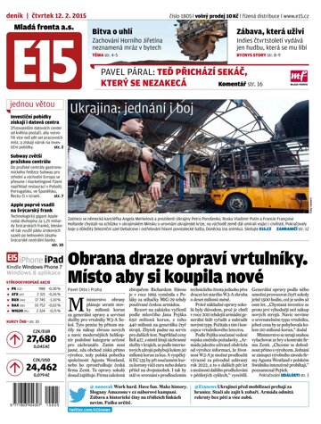 Obálka e-magazínu E15 12.2.2015