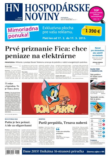 Obálka e-magazínu Hospodárske noviny 17.02.2015