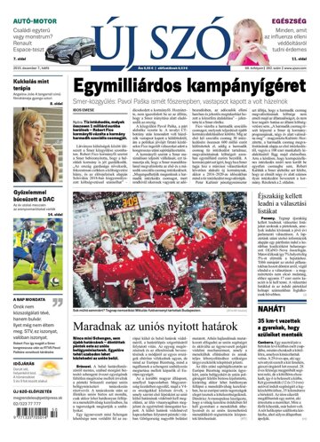 Obálka e-magazínu Új Szó 7.12.2015