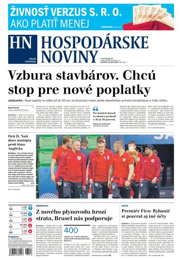 Obálka e-magazínu Hospodárske noviny 20.06.2016