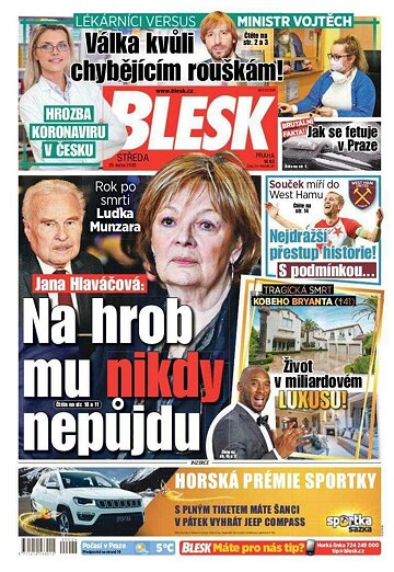 Obálka e-magazínu Blesk 29.1.2020