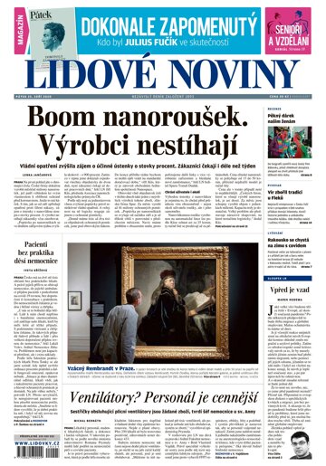 Obálka e-magazínu Lidové noviny 25.9.2020