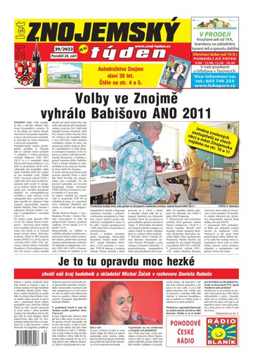 Obálka e-magazínu Znojemský týden 39/2022