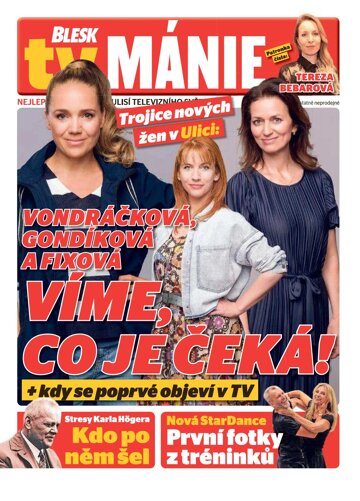 Obálka e-magazínu Blesk Tv manie 12.8.2023