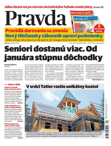 Obálka e-magazínu Pravda 28. 10. 2025