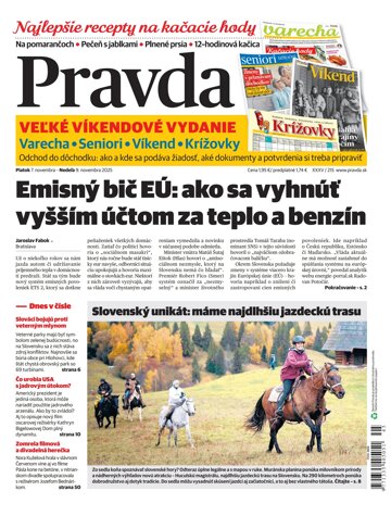 Obálka e-magazínu Pravda 7. 11. 2025