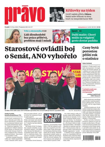 Obálka e-magazínu Deník Právo 19.10.2026