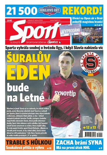 Obálka e-magazínu Sport 9.1.2016