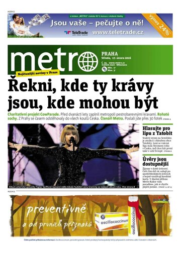 Obálka e-magazínu deník METRO 17.2.2016