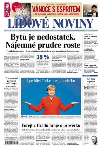 Obálka e-magazínu Lidové noviny 7.12.2016
