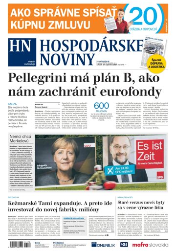 Obálka e-magazínu Hospodárske noviny 19.09.2017