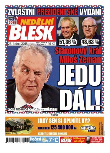 Obálka e-magazínu Nedělní Blesk 28.1.2018