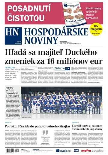 Obálka e-magazínu Hospodárske noviny 11.05.2018