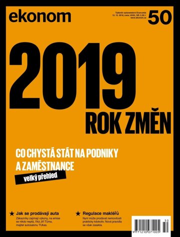 Obálka e-magazínu Ekonom 50 - 13.12.2018