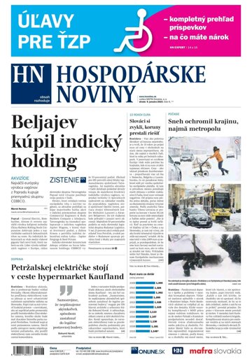 Obálka e-magazínu Hospodárske noviny 09.01.2019