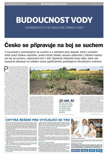 Obálka e-magazínu Hospodářské noviny - příloha 031 - 13.2.2019 příloha Budoucnost vody