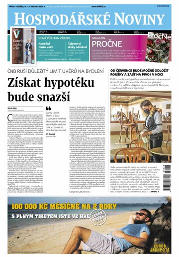 Obálka e-magazínu Hospodářské noviny 118 - 19.6.2020