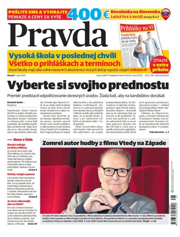 Obálka e-magazínu Pravda 7. 7. 2020