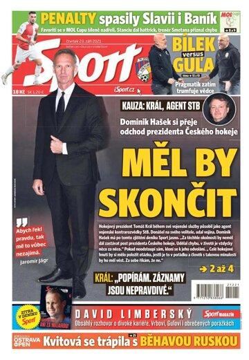 Obálka e-magazínu Sport 23.9.2021