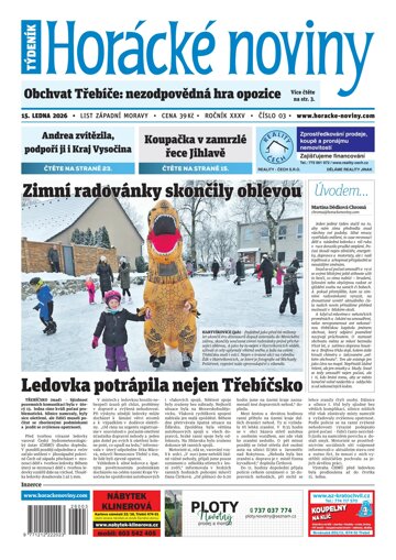 Obálka e-magazínu Horácké Noviny 3/2026