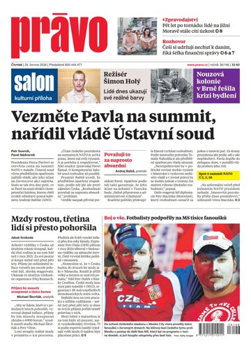 Obálka e-magazínu Deník Právo 25.6.2026