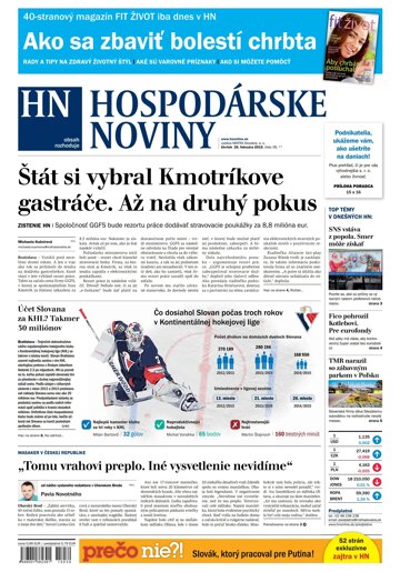 Obálka e-magazínu Hospodárske noviny 26.02.2015