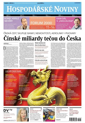 Obálka e-magazínu Hospodářské noviny 173 - 7.9.2015