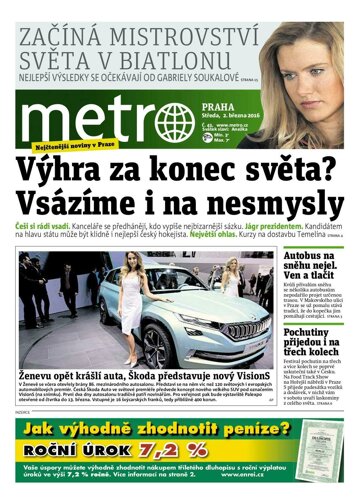 Obálka e-magazínu deník METRO 2.3.2016